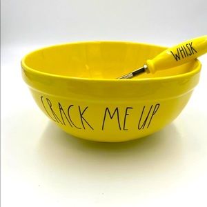 NWT RAE DUNN CRACK ME UP BOWL Whisk YELLOW